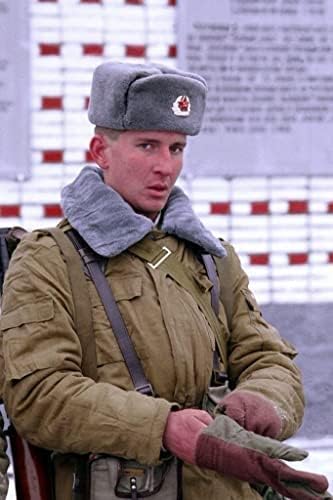 RUSSIANSTORE Ushanka-Mütze aus natürlicher Wolle, Original der Sowjetischen Zeit, russische Armee, v