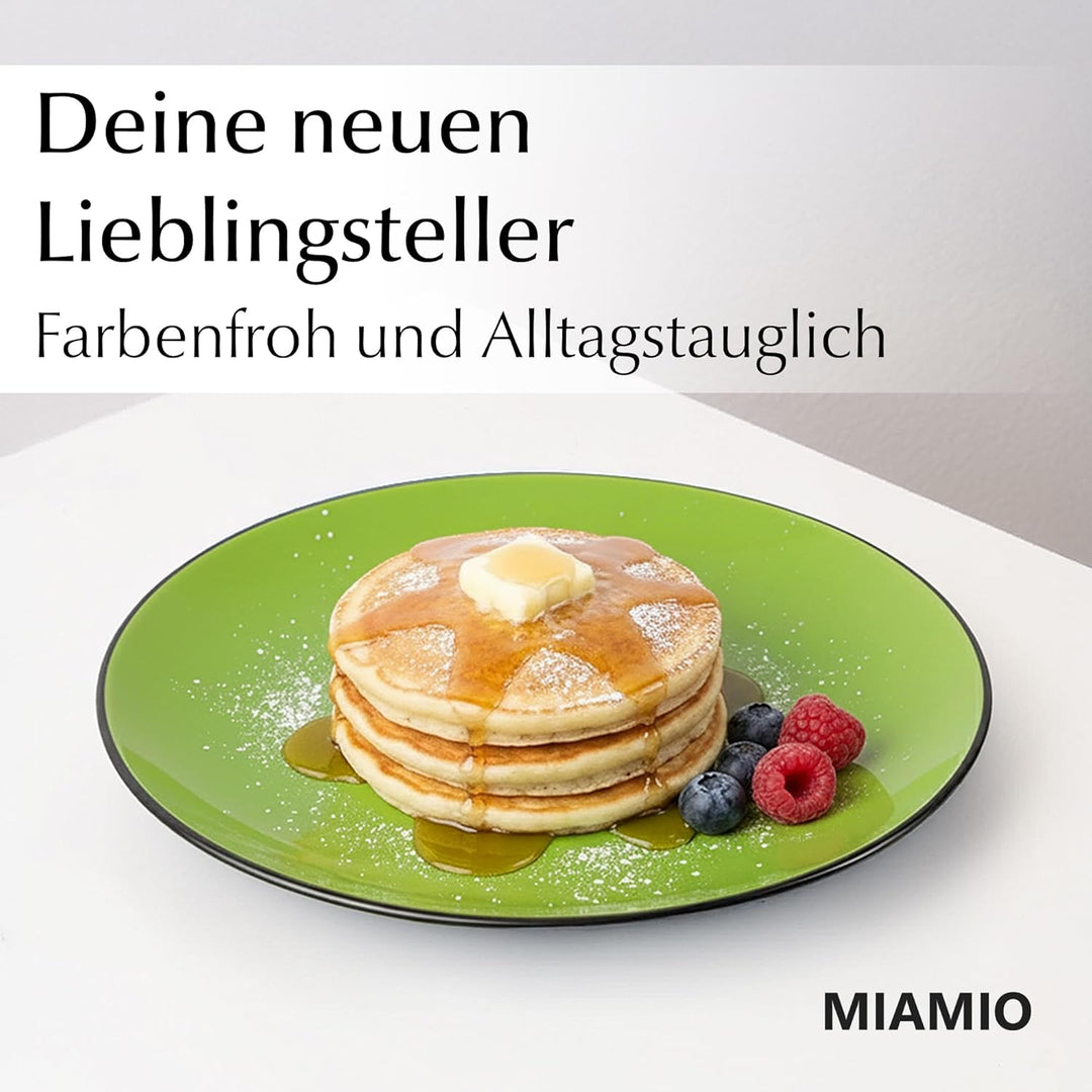 MIAMIO Le Papillon Kollektion – Dessertteller 6er Set Steingut Geschirrserie 21 cm – Spülmaschinen-