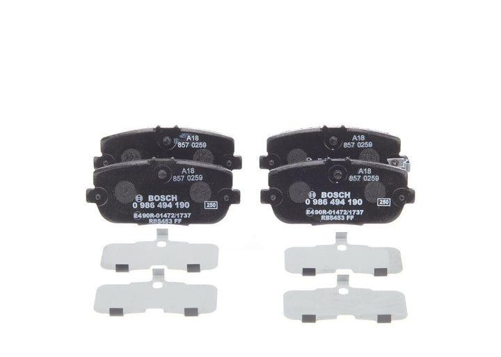 Bosch BP1136 Bremsbeläge - Hinterachse - ECE-R90 Zertifizierung - vier Bremsbeläge pro Set