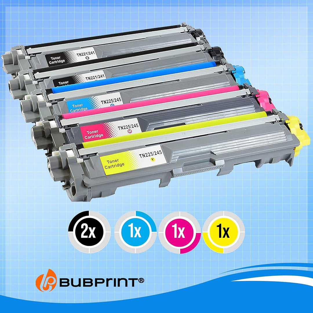 5er-Pack Bubprint Kompatibel Toner als Ersatz für Brother TN-241 TN-245 für MFC-9332CDW DCP-9022CDW