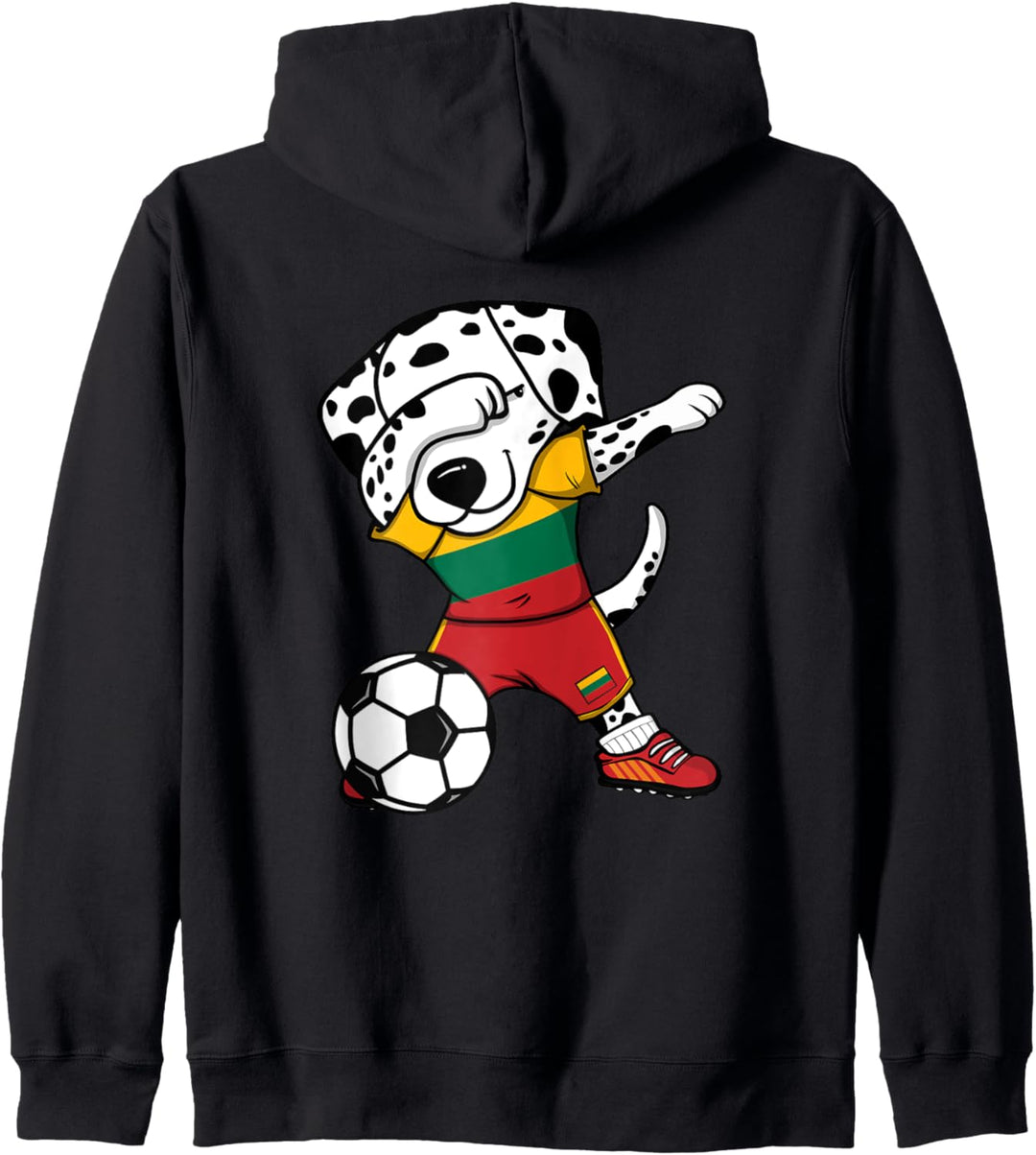 Dabbing Dalmatiner Hund Litauen Fussball Litauische Flagge Kapuzenjacke