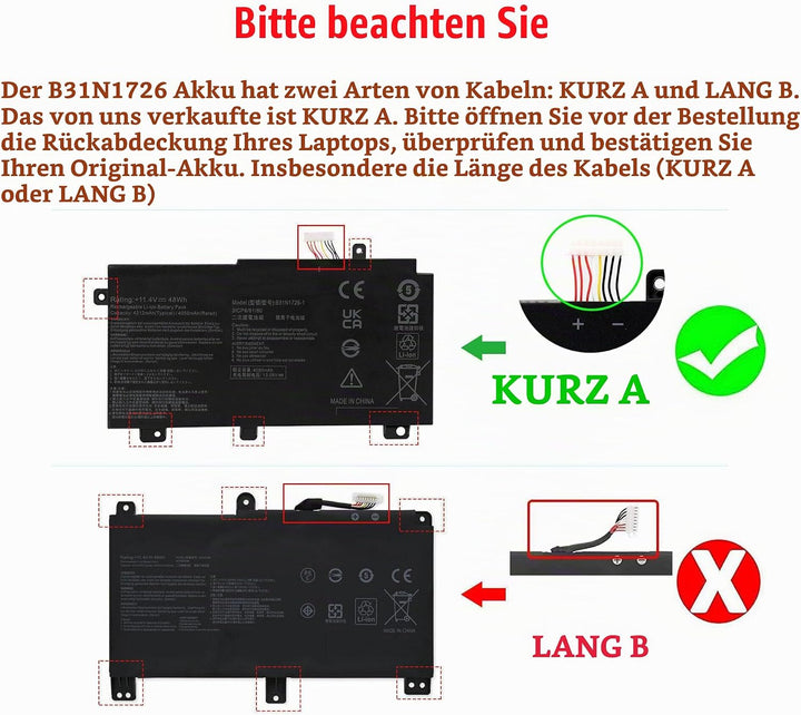 BLESYS B31N1726 Laptop Akku für ASUS TUF Gaming FX504 FX504GM FX504GD FX504GE FX504GM Notebook PC B3