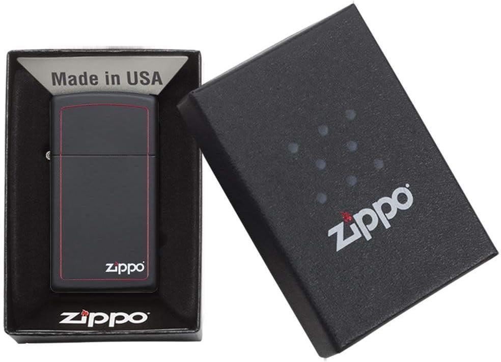 Zippo Black Matte Slim w/Border