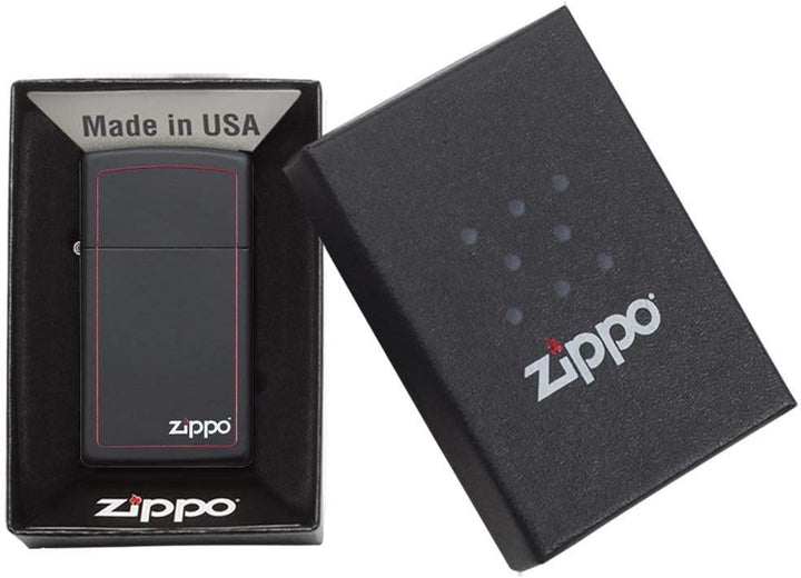 Zippo Black Matte Slim w/Border