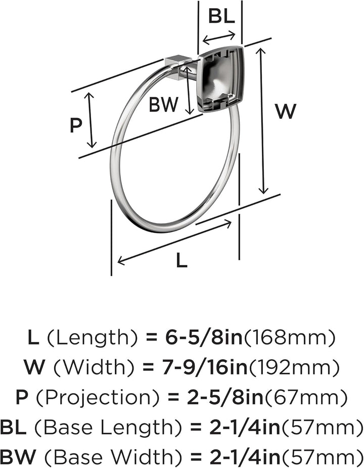 Amerock | Handtuchring | 192 mm | Chrom | Statur | Handtuchhalter | Badzubehör | Badezimmerzubehör T
