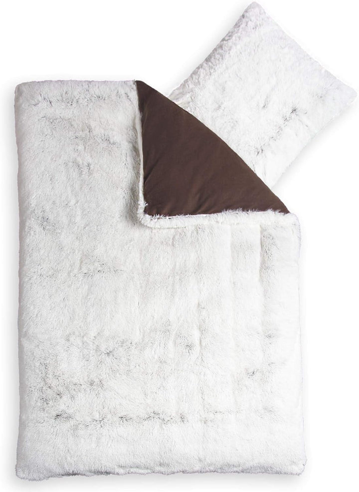 CelinaTex Minka Bettwäsche 155 x 220 cm 2teilig Longhair Felloptik Bettbezug Creme weiss braun 155 x