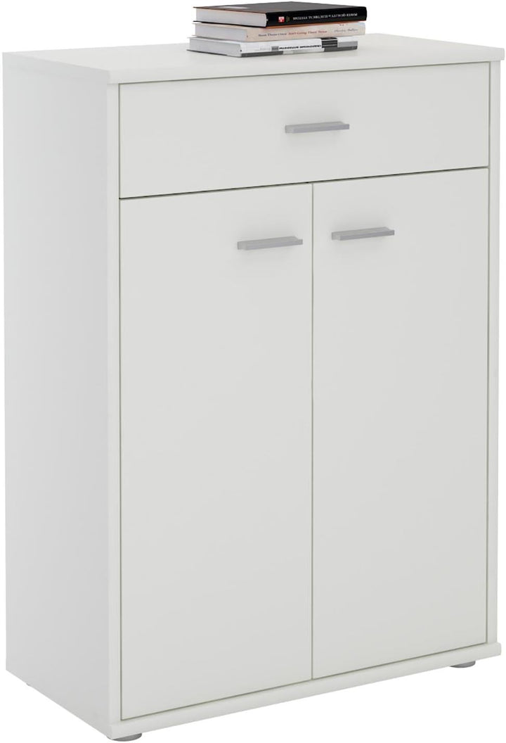 CARO-Möbel Kommode Sideboard Schrank Tommy in weiss, Anrichte Highboard mit Schublade und 2 Türen, W