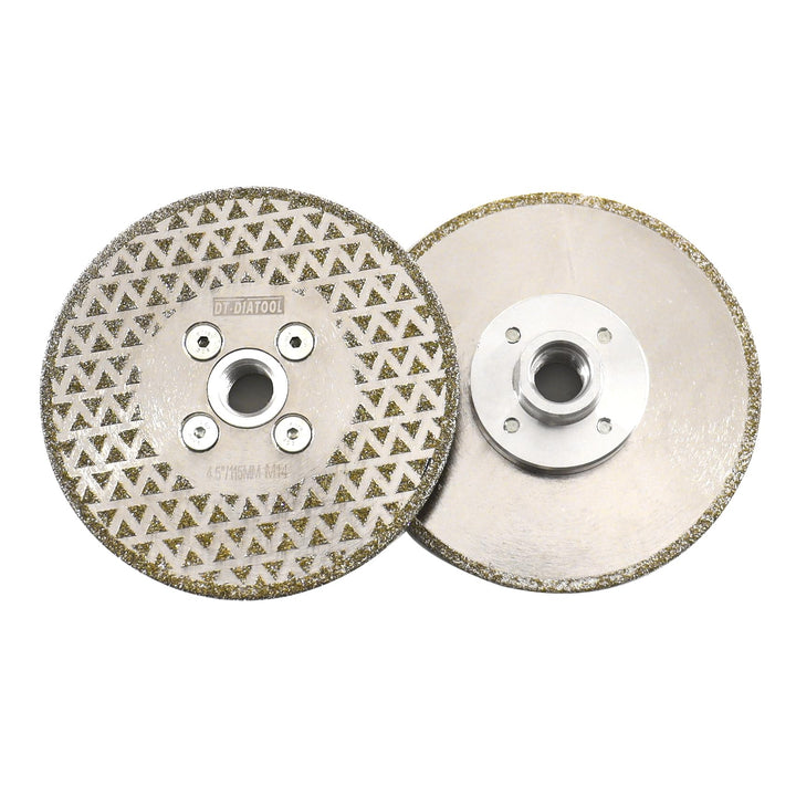 DT-DIATOOL Diamantscheibe 2 Stücke 115 mm x M14 Galvanisch Trennscheibe und Schleifscheibe für Harte