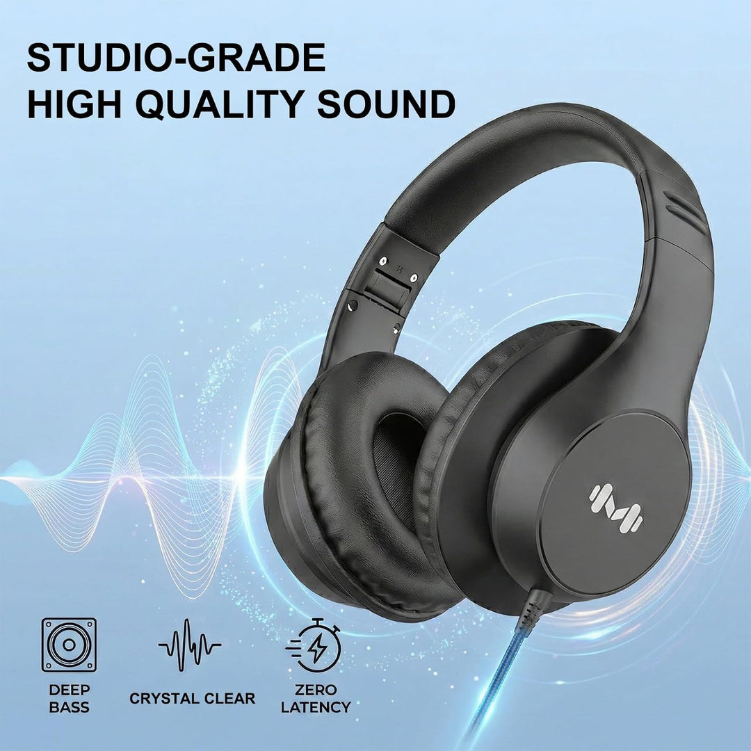 Kabelgebundene Over-Ear-Kopfhörer mit USB-C-Adapter und 3,5-mm-Klinke, Mikrofon, In-Line-Steuerung,