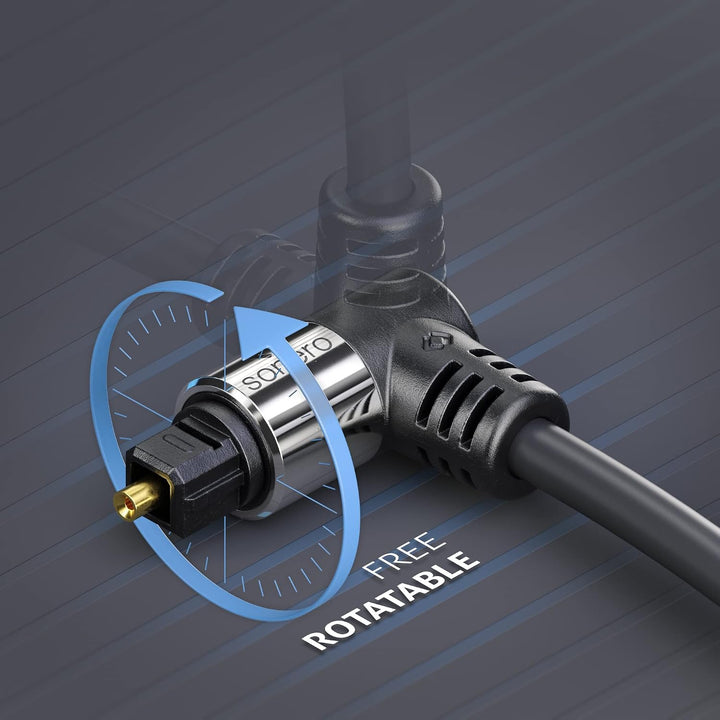 Sonero Optisches Audio Kabel 2x90° 3,0m 2x 90° Stecker 3,00m, 2x 90° Stecker 3,00m
