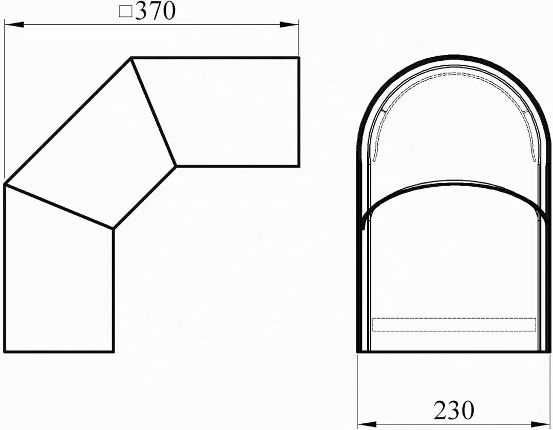 raik Thermoschild für 90° Rauchrohrbogen 150 mm Durchmesser schwarz Stahl 2 mm, Senotherm-beschichte