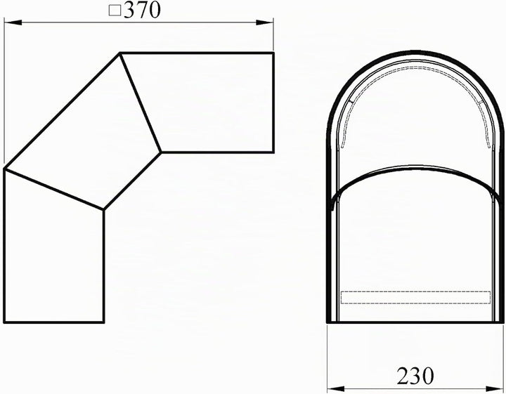 raik Thermoschild für 90° Rauchrohrbogen 150 mm Durchmesser schwarz Stahl 2 mm, Senotherm-beschichte