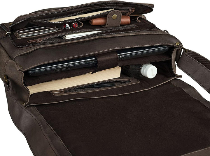 STILORD Vintage Umhängetasche Leder gross für Herren Damen 15.6 Zoll Laptoptasche Unitasche Bürotasc