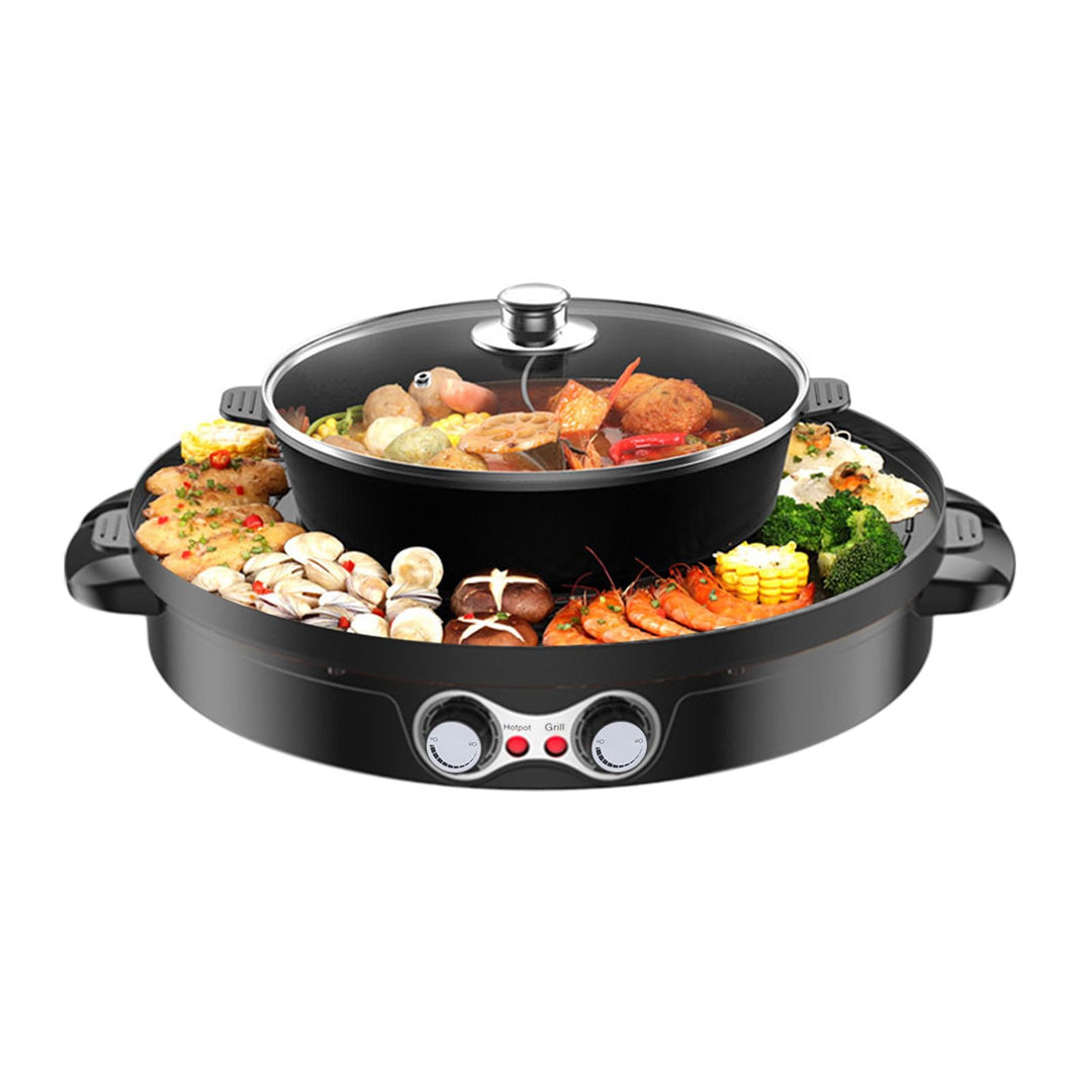 2000W Hot Pot Elektrisch Hotpot Topf 220V Elektrogrill 2 in 1 Multifunktion Elektrische Grill Hot po