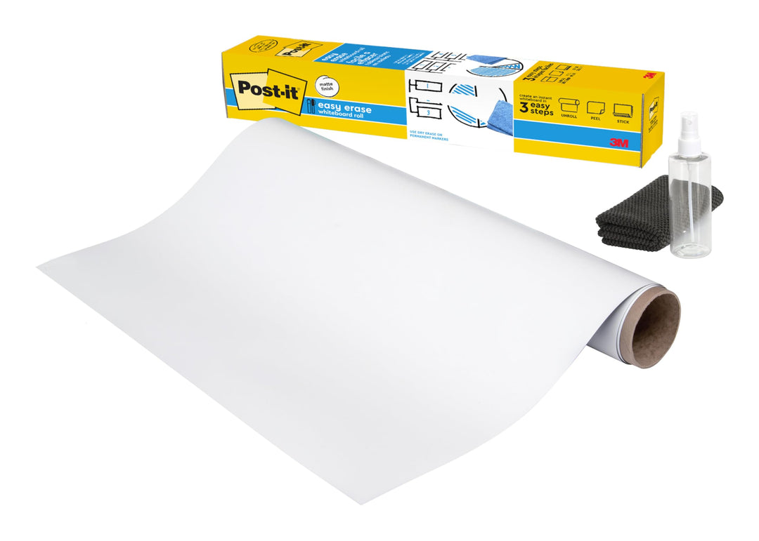 Post-it Flex Write Whiteboard Folie für Whiteboard Marker und Permanent Marker, 1,219 m x 2,438 m 1