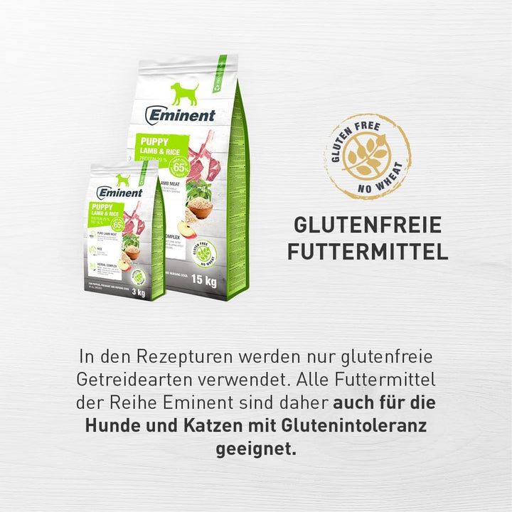 Eminent Puppy Lamb & Rice | Glutenfreies Hundefutter | High Premium Trockenfutter für Welpen, trächt