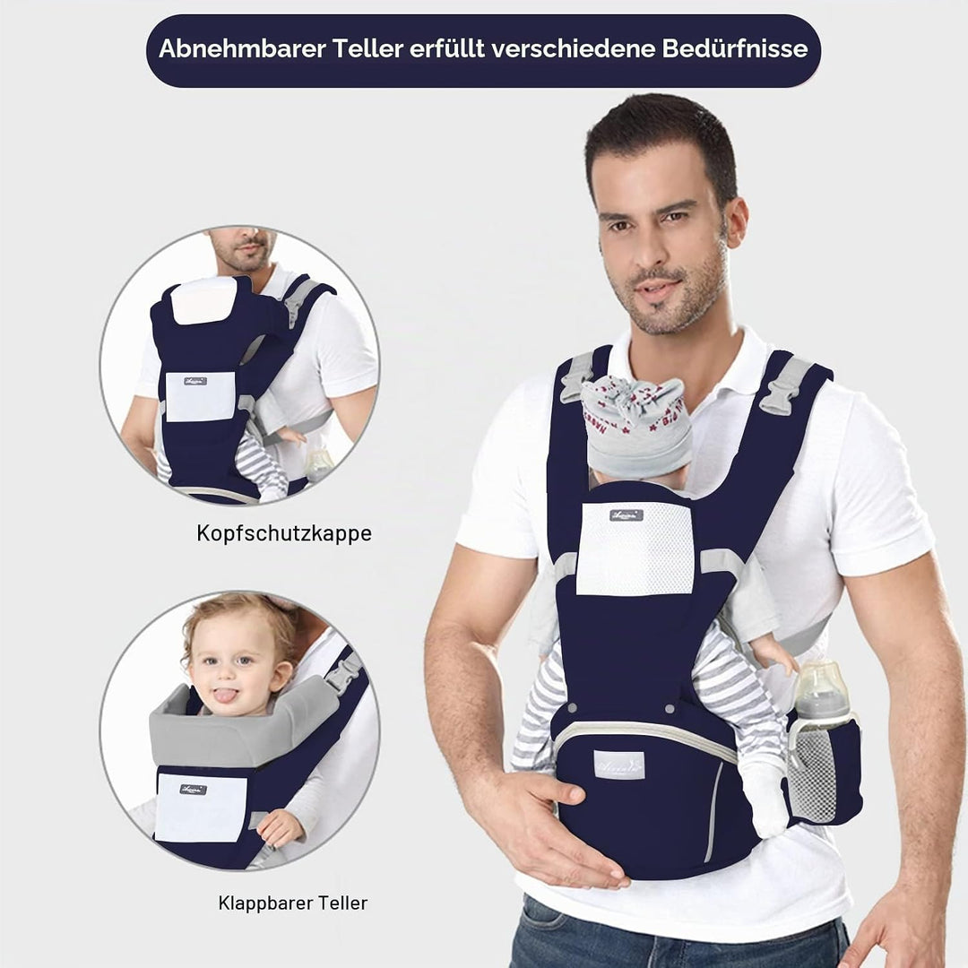 IULONEE Neugeborene Babytrage Baby Carrier Ergonomisch Babytrage mit Hüftsitz Multifunktional Kinder