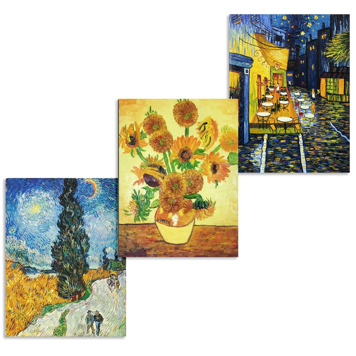 Handgemalte Ölgemälde auf Leinwand Vincent Van Gogh‘s berühmte klassische 3 Kunstwerke Kombination a