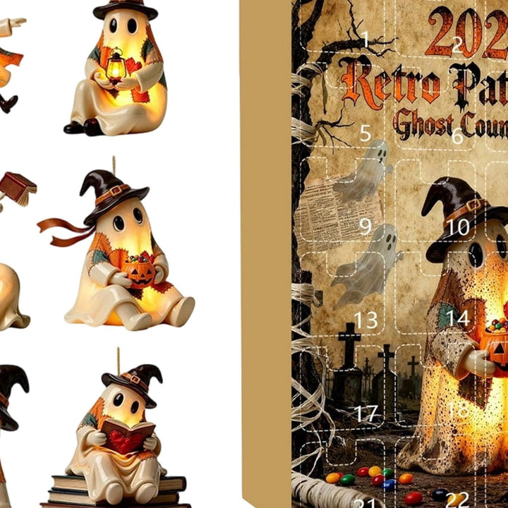 Halloween Countdown -Ornamente 2D-Acryl Wiederverwendbare 24-Tage-Requisite | -Ornamente Countdown-K
