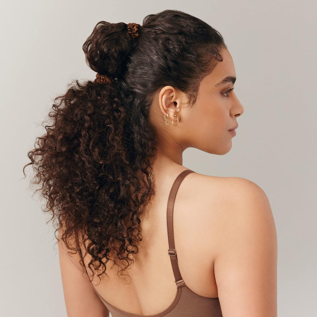 Slip Silk 100% Maulbeerseide Haargummi Set - Schonende Scrunchies gegen Haarbruch, 6 Zopfgummis in v