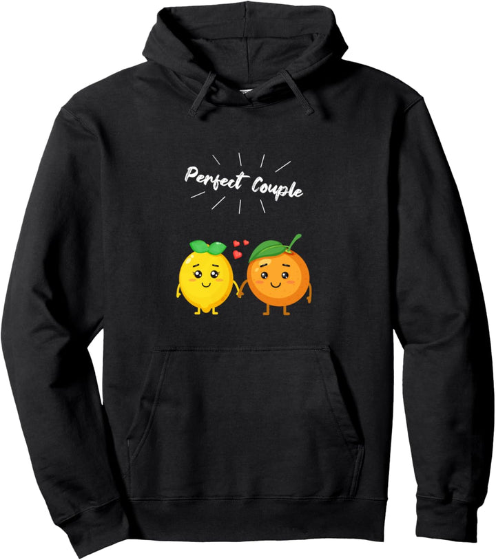Zitrone und Orange Paar Geschenk für Veganer & Vegetarier Pullover Hoodie