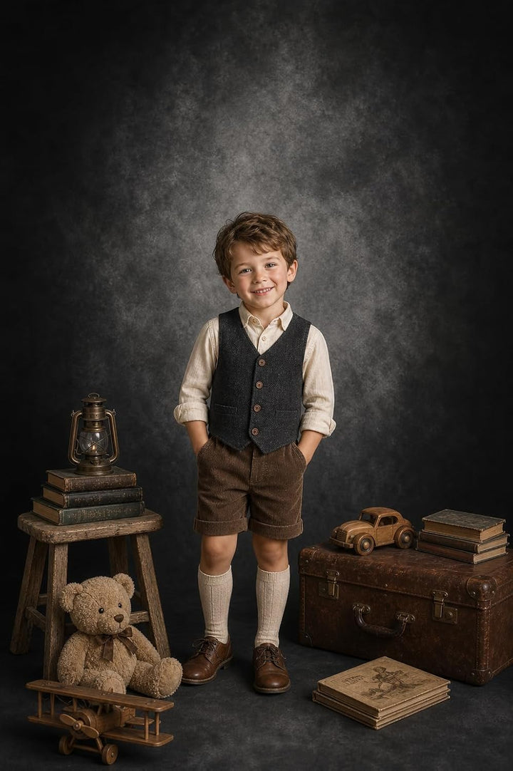 Kate Hintergrund Fotostudio Grau 1,5x2,2m Backdrop Schwarzer Hintergrund Retro Feste Schwarze Fotohi
