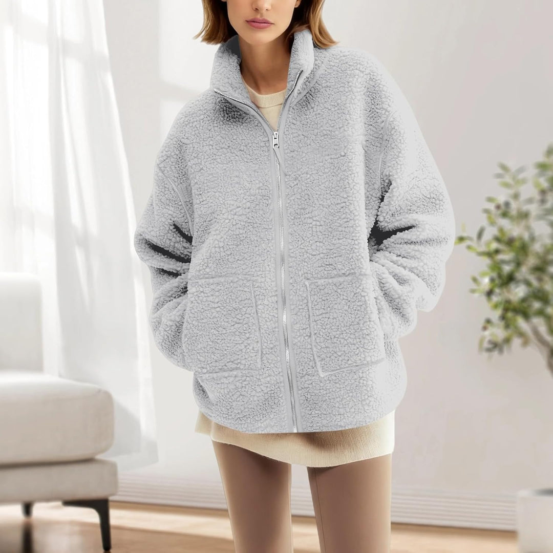 SYDUZAX Umstandsjacke mit Babyeinsatz Warm Teddy Fleecejacke Umstands Baumwolljacke Winter Umstandsm