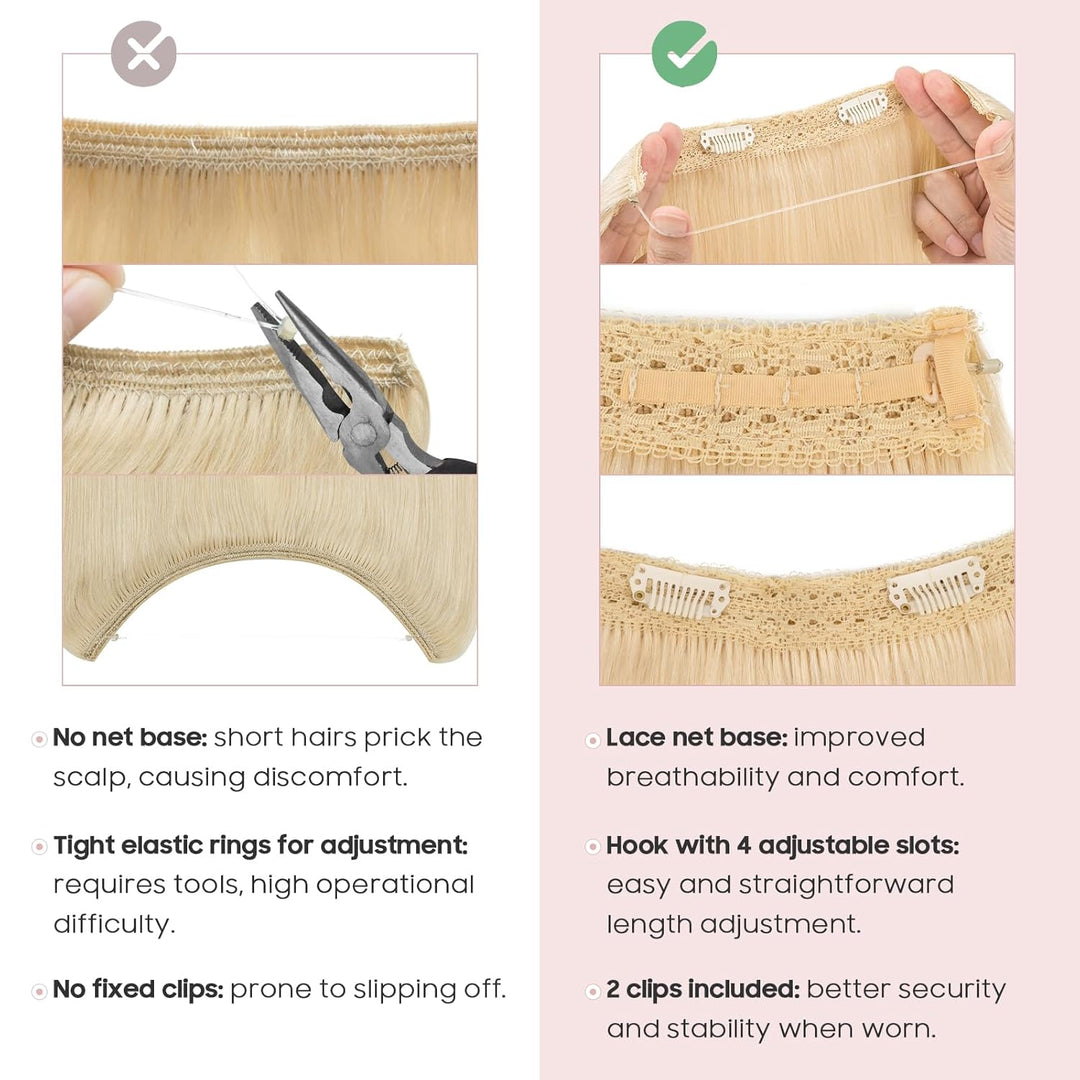 Extensions Echthaar mit transparenter Schnur, Silk-co Wire in ExtensionsPlatinblond 75g, Secrets Hai