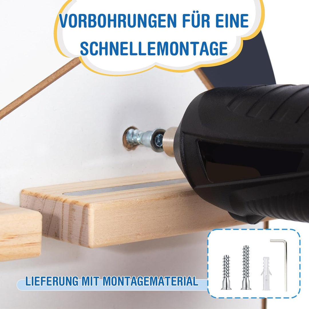 Todeco Tonie-Regal für Toniebox Hörfiguren, Magnetische Aufbewahrung für 20-25 Tonie, Wandregal Kind