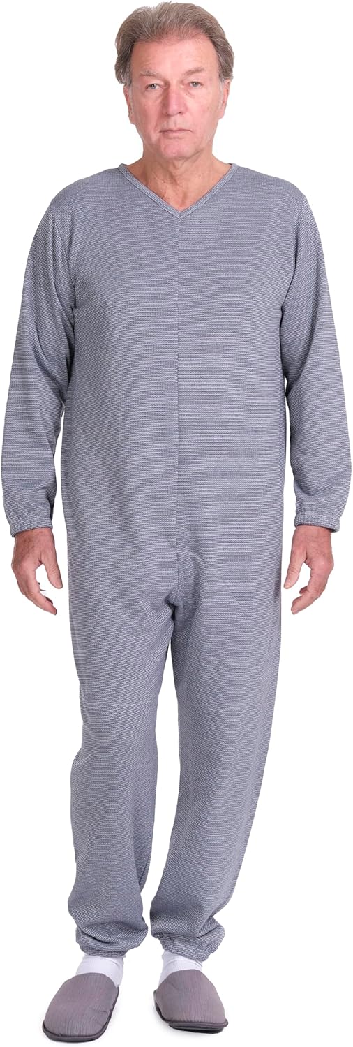 Wintersanitärpyjama mit Rückenreissverschluss - 9014/1 - Für Alzheimer, Inkontinenz, Ältere Männer/F
