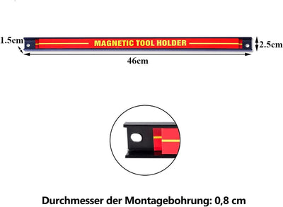 GIANTEX 6x Werkzeug Magnetleiste Set 46 cm magnetschiene magnetische Werkzeughalter Wand inkl. Monta