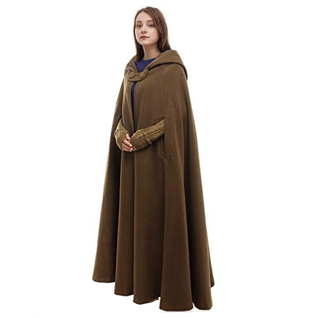 GRACEART Mittelalterliche Unisex Vampir Umhang Gothic Cosplay Kostüm, Robe mit Kapuze Cape Mantel Um