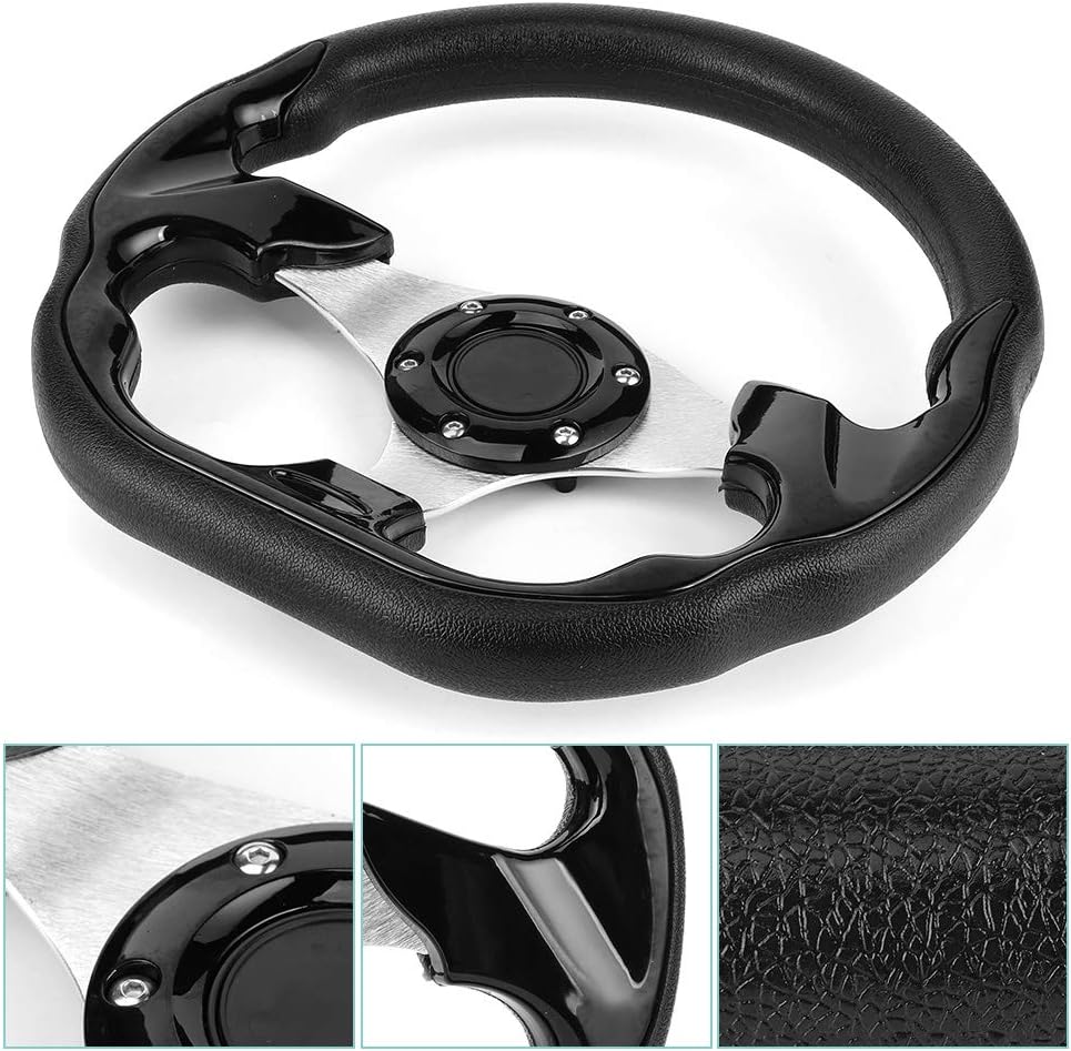 Shipenophy Sportlenkrad, 320 mm / 12,5 Zoll Aluminium + PVC + Kunststoff-Drift-Lenkrad Schwarz mit H