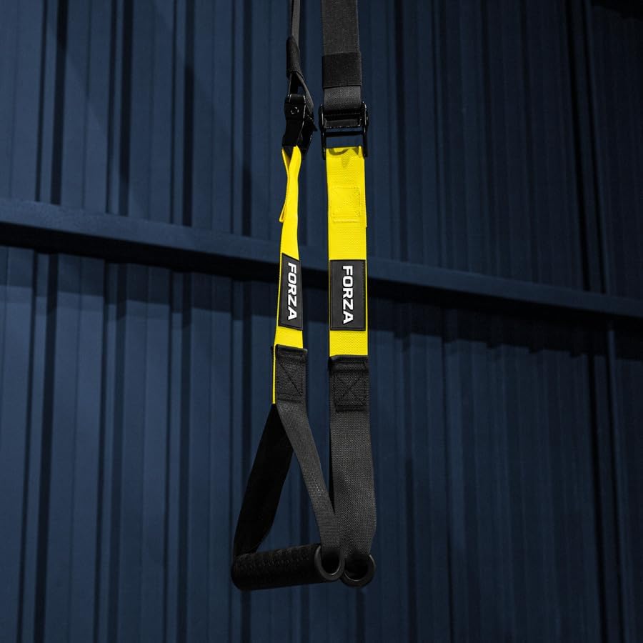 FORZA Suspension-Trainingsgurte | Verstellbarer Widerstandstrainer für Körpergewicht mit Türanker, E