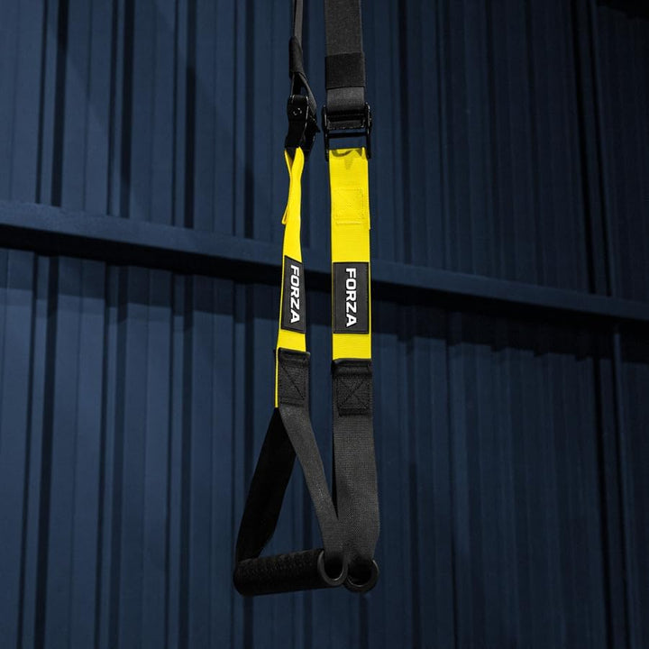 FORZA Suspension-Trainingsgurte | Verstellbarer Widerstandstrainer für Körpergewicht mit Türanker, E