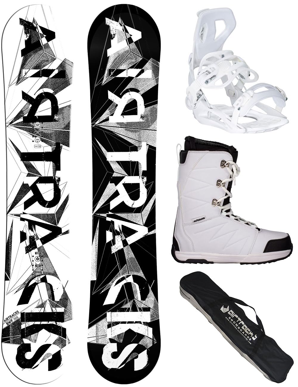 Airtracks Damen Snowboard-Set BWF Lady Camber + Bindung Master W Fastec + Boots + Sb Bag 140 145 150