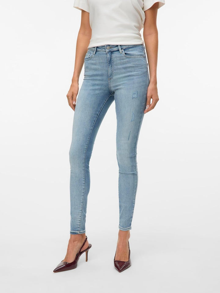 VERO MODA Damen Vmlavender Sl VMA JRS Noos Top XXS / 30L Light Blue Denim, XXS / 30L Light Blue Deni