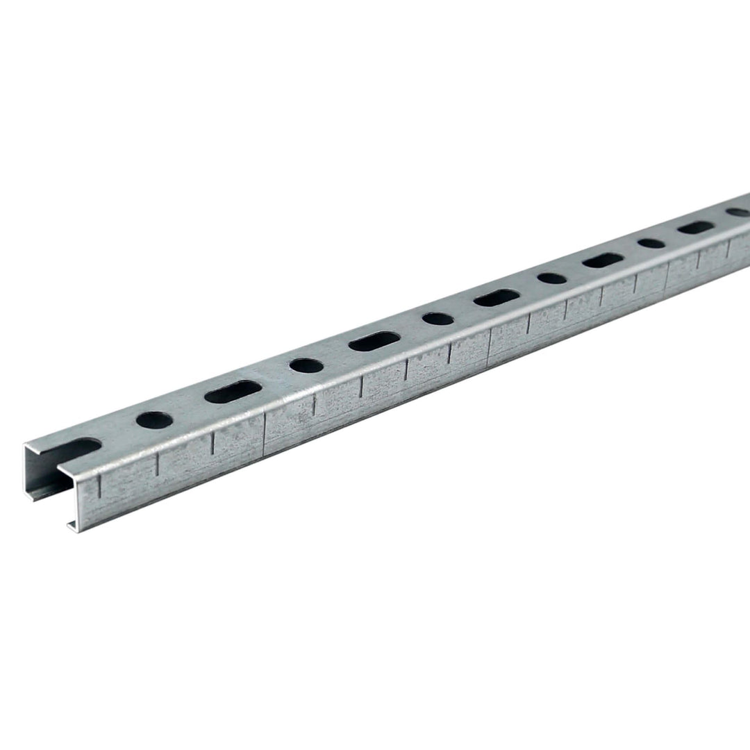 Dalsys Montageschiene 27/18, Schienenkonsole Silber 200cm, 1 Stück, Lochschiene, C-Profilschiene, U-