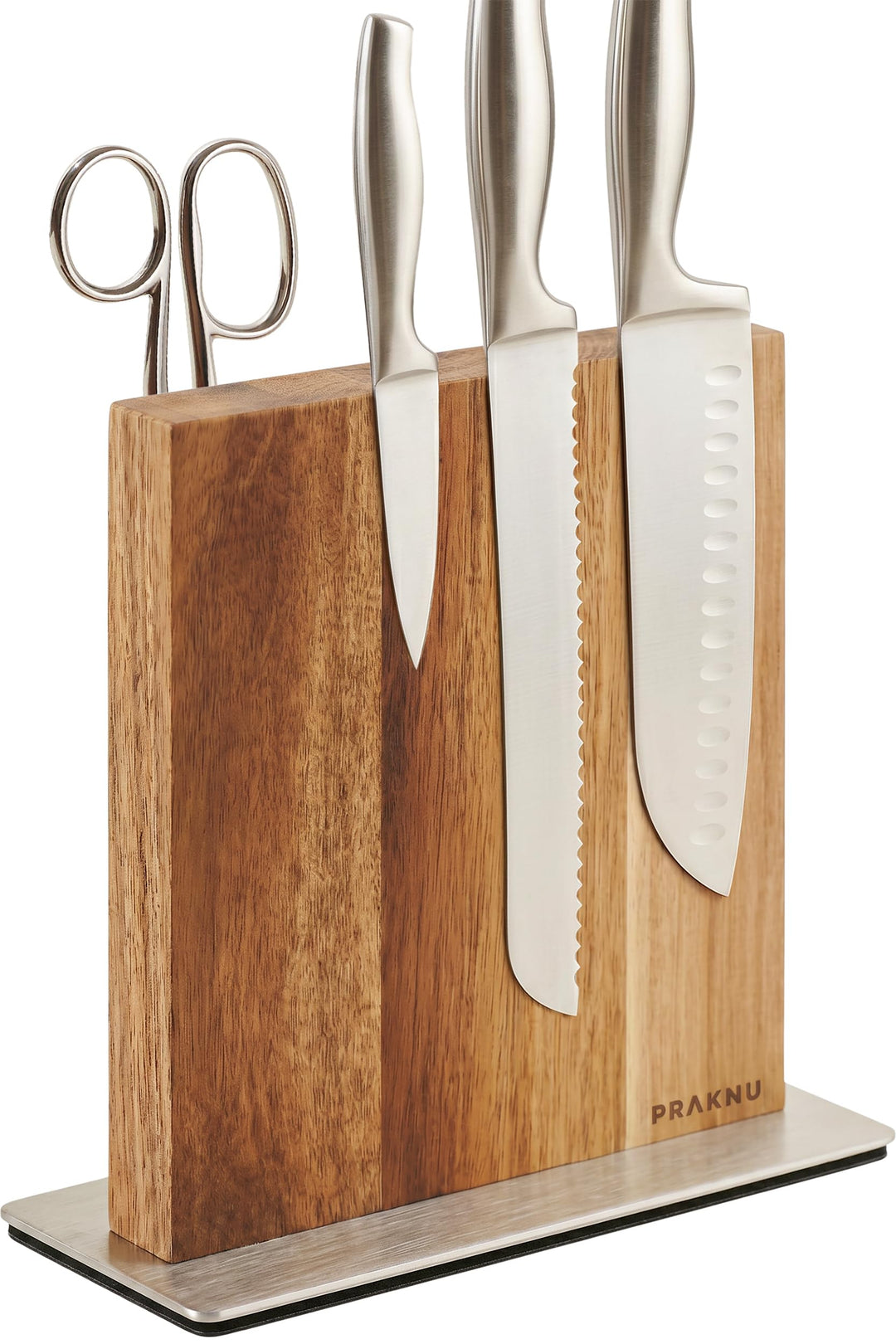 Magnetischer Messerblock ohne Messer - Beidseitig Starker Magnet - Messerhalter aus FSC®-Akazienholz