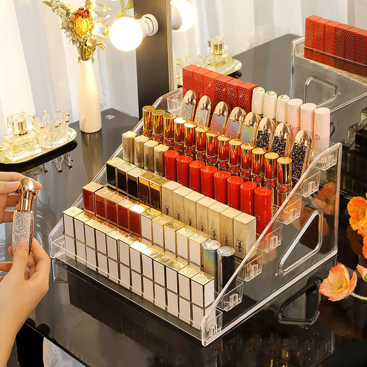 JessLab Nagellack Organizer, 7-Stufige Klarer Acryl Nagellack Halter Åtherische Öle Kosmetik Vitrine