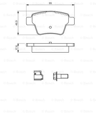 Bosch BP1009 Bremsbeläge - Hinterachse - ECE-R90 Zertifizierung - vier Bremsbeläge pro Set
