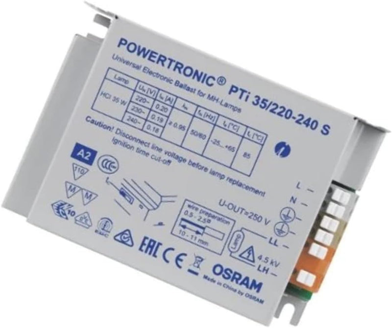 Osram EVG Vorschaltgerät PTi 35 Watt 220-240 Volt Einbaugerät S für CDM / HCI / HQI