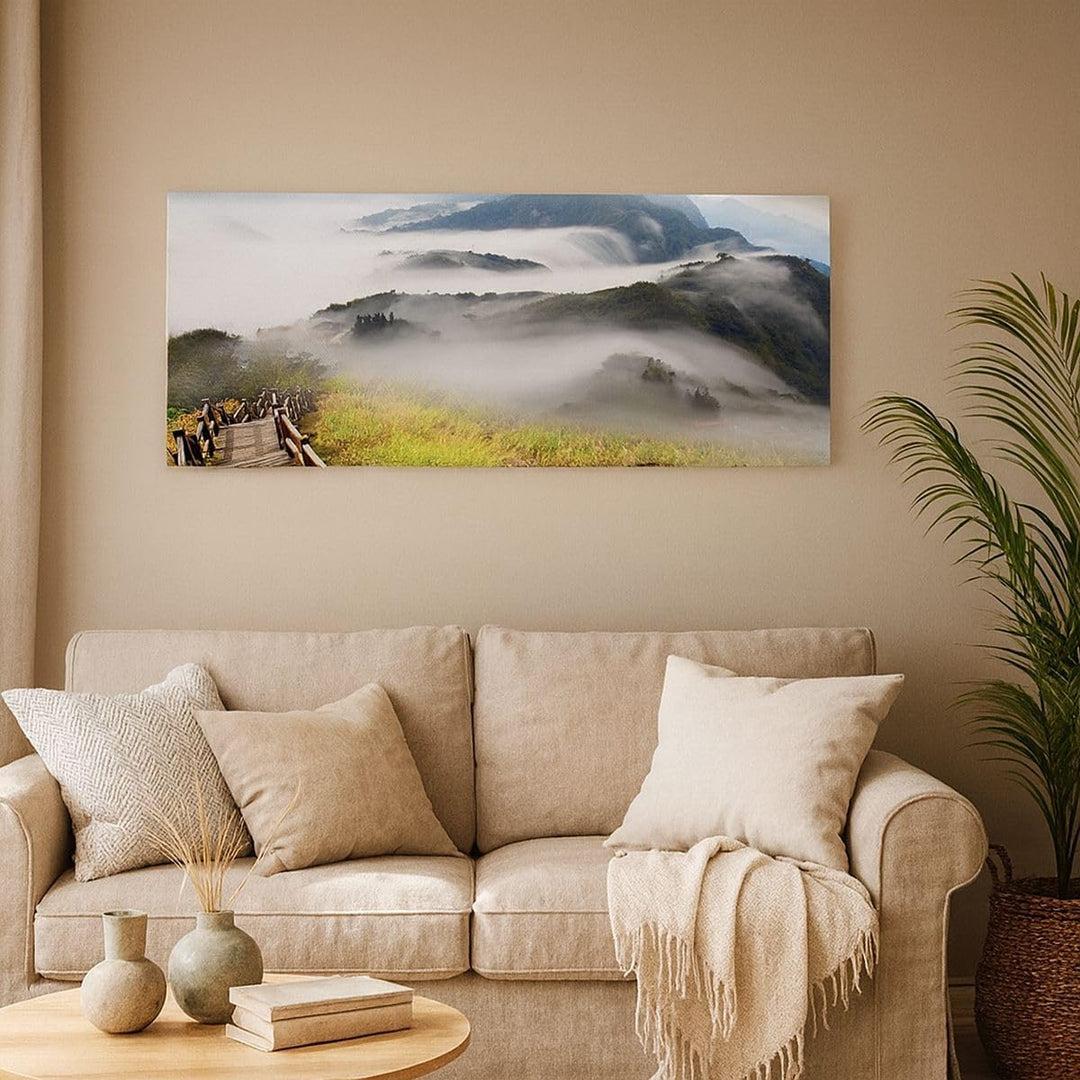 Wandbilder Dekoration Wohnzimmer Asien schönheit berg landschaft Panorama Bilder auf Leinwand 120x50