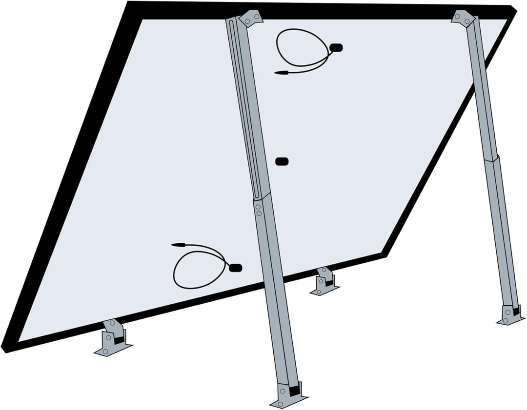 Solarmodul Halterung für Balkonkraftwerk Silber (15-30°) 1 Panel, Aufständerung für Solarpanel, Vers
