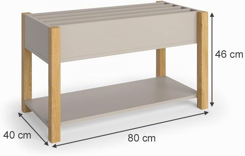 VitaliSpa Kinderregal Cashmere-Eiche Malia - 80x46x40 cm aus Spanplatte - Bücherregal für Kinder, Sp