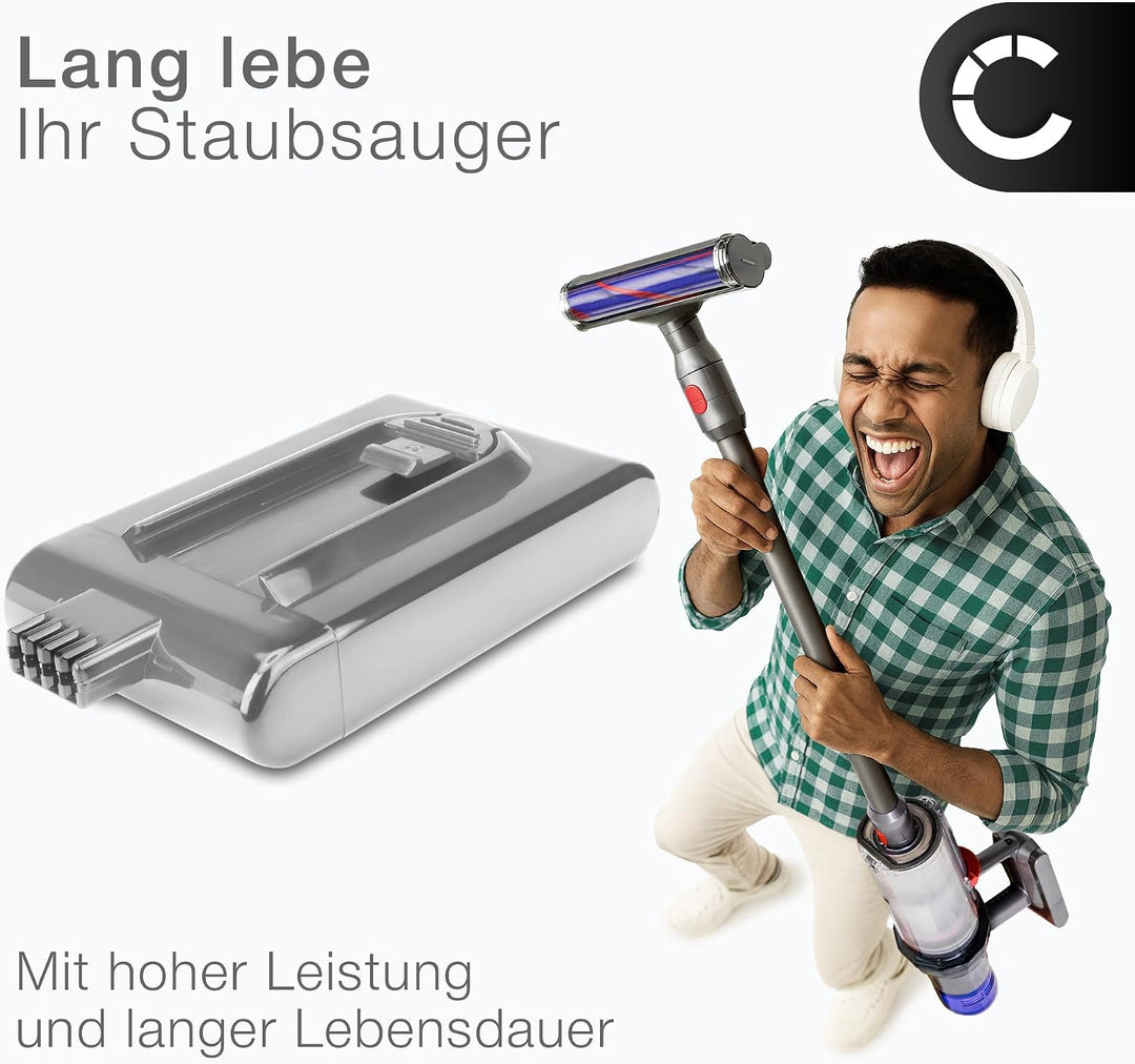 CELLONIC 1x Akku kompatibel mit Dyson D12 Cordless Vacuum, DC-16 | 1x, (1400mAh-22.2V-Lithium-Ionen)