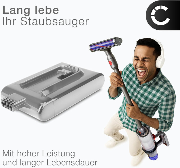 CELLONIC 1x Akku kompatibel mit Dyson D12 Cordless Vacuum, DC-16 | 1x, (1400mAh-22.2V-Lithium-Ionen)
