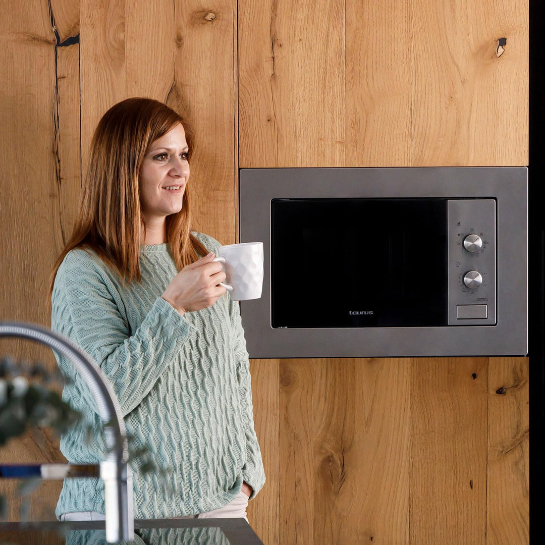 Taurus MO20IXM Einbau-Mikrowelle, 20 l Kapazität, 800 W, Grill 1000 W, 5 Leistungsstufen, 3 Kombinat