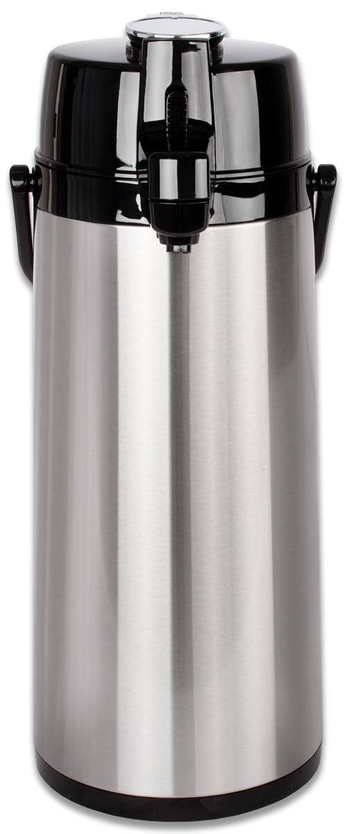 Beeketal 'BGK-Thermo' Edelstahl Pump Thermoskanne 2 Liter mit Hebel-Pumpsystem - Doppelwandige und r