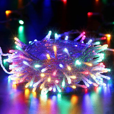 Innen Weihnachten Lichterketten, BrizLabs 15M 100 LED Bunt Weihnachtsdeko Lichterkette Strom 8 Modi